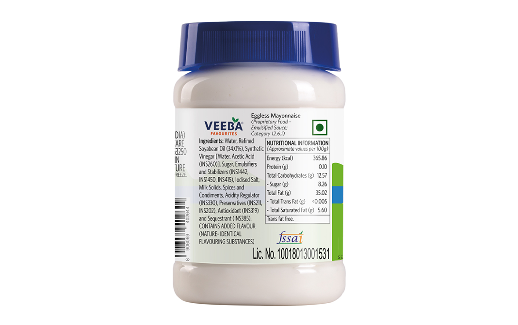Veeba Eggless Mayonnaise    Plastic Jar  250 grams